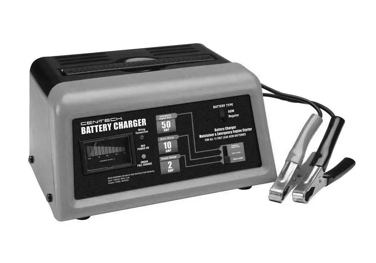 HARBOR FREIGHT 60581 CEN-TECH 10/2/50 Amp 12 Volt Battery Charger/Starter Owner's Manual - Manualsnap